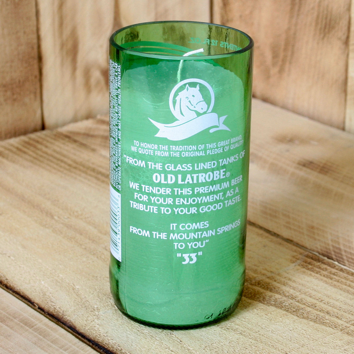 Rolling Rock Candle made from an upcycled beer bottle Bottle Refab