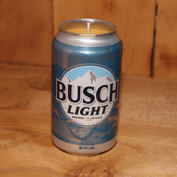Hand Poured Soy Candle in Handmade Upcycled Busch Light Beer Can