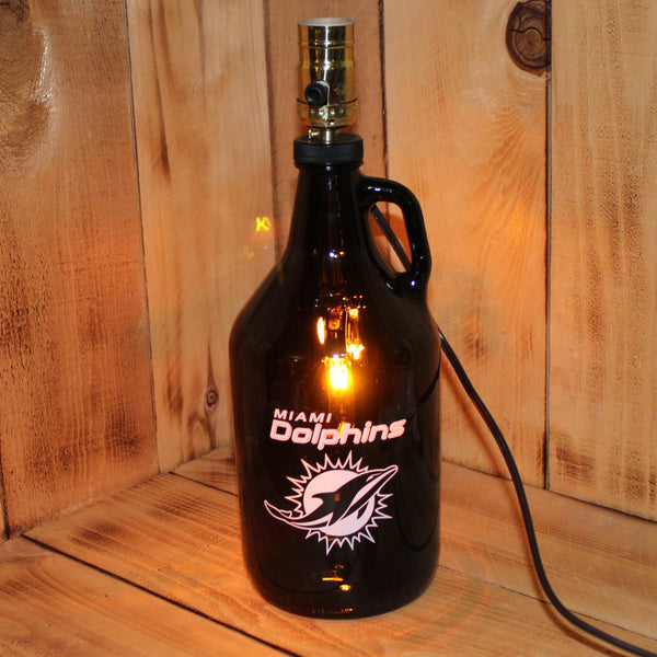 Dolphins Football Beer Growler Lamp with Night Light