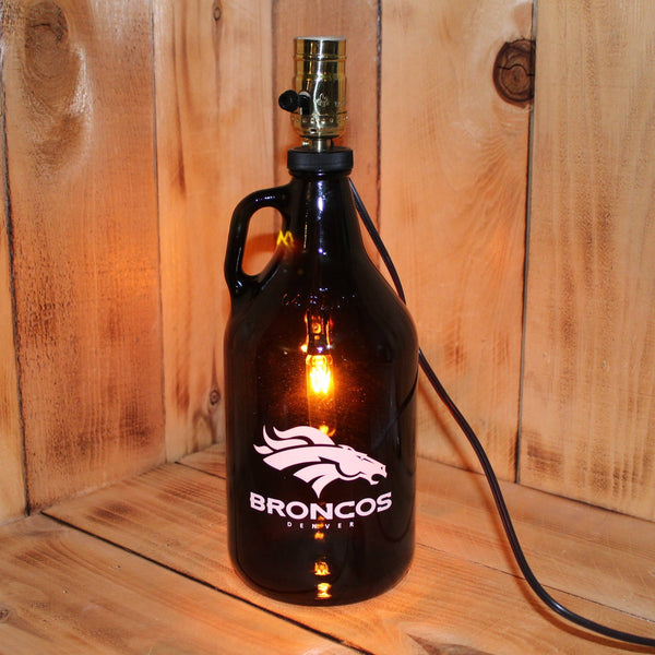 Denver Broncos Football Beer Growler Lamp with Night Light