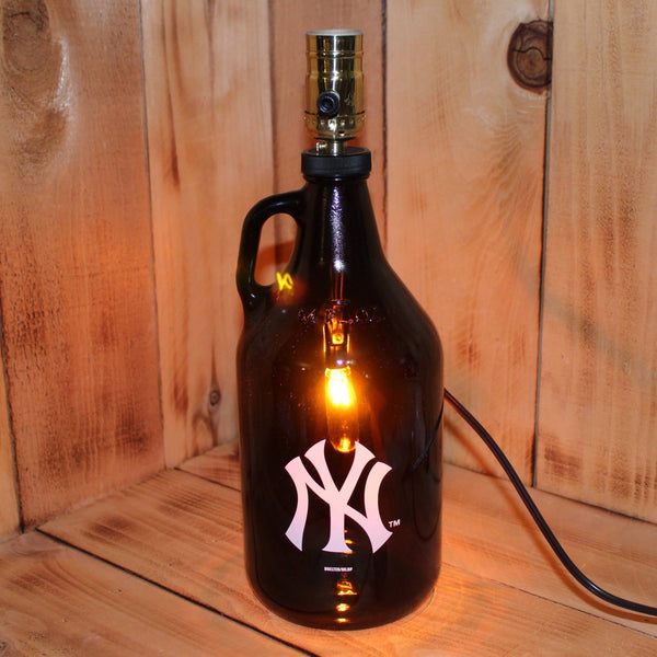 NY Yankees Baseball Beer Growler Lamp with Night Light