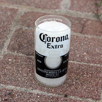 Man Cave Scented Soy Candle made from a repurposed upcycled Corona Beer Bottle