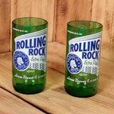 Rolling Rock 8 ounce novelty glasses made from beer bottles