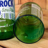 Rolling Rock 8 ounce novelty glasses made from beer bottles