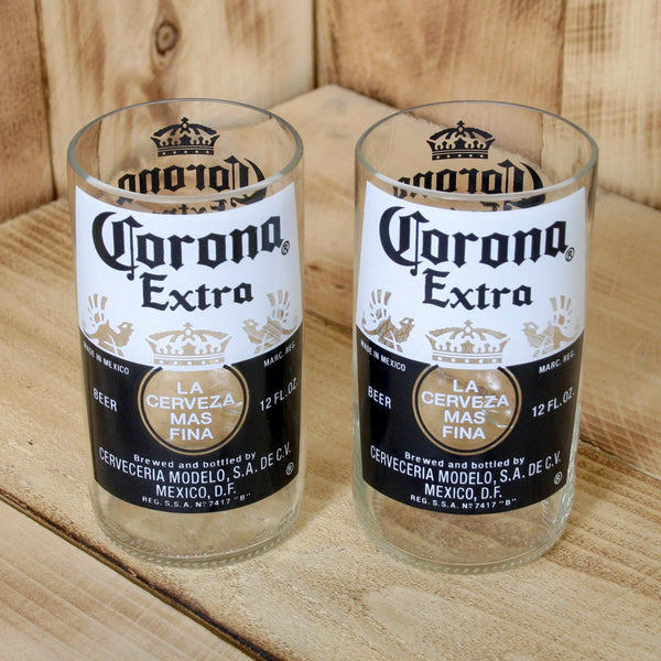 Upcycled Corona Beer 8 ounce Glasses made from repurposed bottles