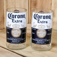 Upcycled Corona Beer 8 ounce Glasses made from repurposed bottles