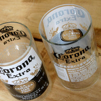 Upcycled Corona Beer 8 ounce Glasses made from repurposed bottles
