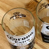 Pair of Upcycled Corona Beer Pint Glasses made from repurposed bottles