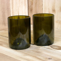 Upcycled Pair of Tumblers made from Chardonnay Wine Bottles
