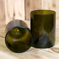 Upcycled Pair of Tumblers made from Chardonnay Wine Bottles
