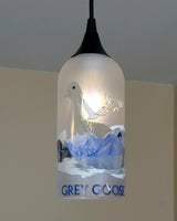 Upcycled Grey Goose Hanging Pendant Lamp made from bottles