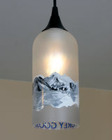 Upcycled Grey Goose Hanging Pendant Lamp made from bottles