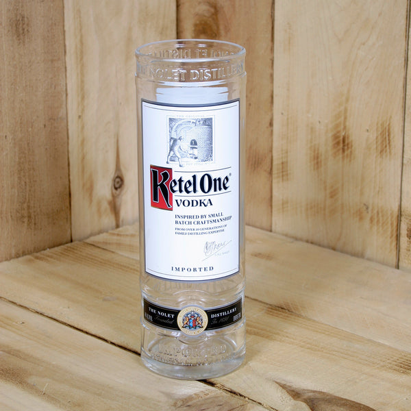 Upcycled Ketel One Vodka Vase made from a bottle