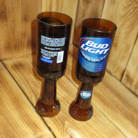 Pair of Upcycled Bud Light Chalices Redneck Wine Glasses