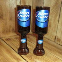 Pair of Upcycled Bud Light Chalices Redneck Wine Glasses