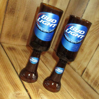 Pair of Upcycled Bud Light Chalices Redneck Wine Glasses